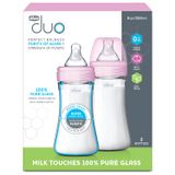  Set bình sữa Chicco Duo thiết kế cải tiến 2 lớp thuỷ tinh và nhựa 260ml - Màu xám 