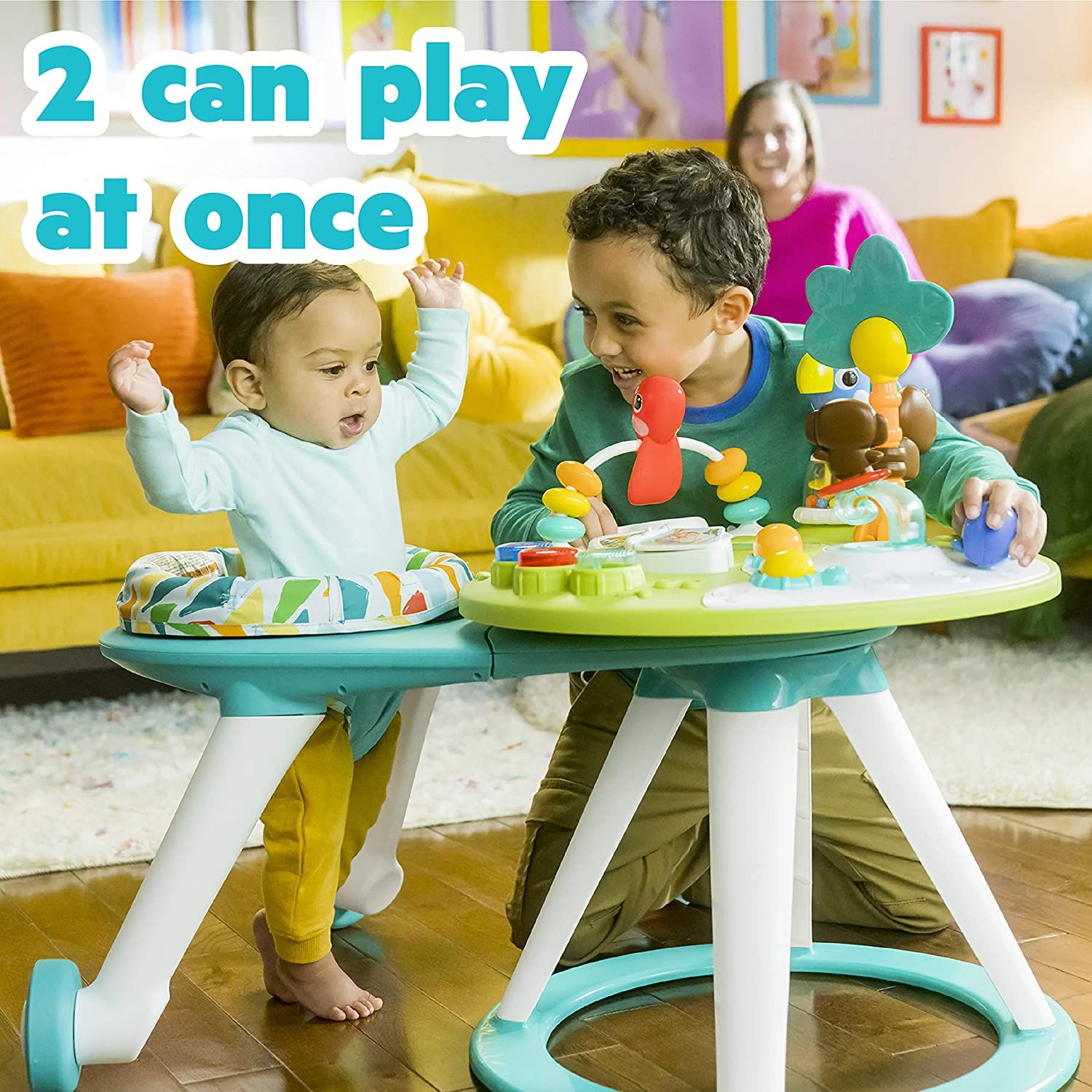  Xe tập đi Bright Starts Around We Go 2-in-1 Walk-Around Activity Center & Table, Tropic Cool 