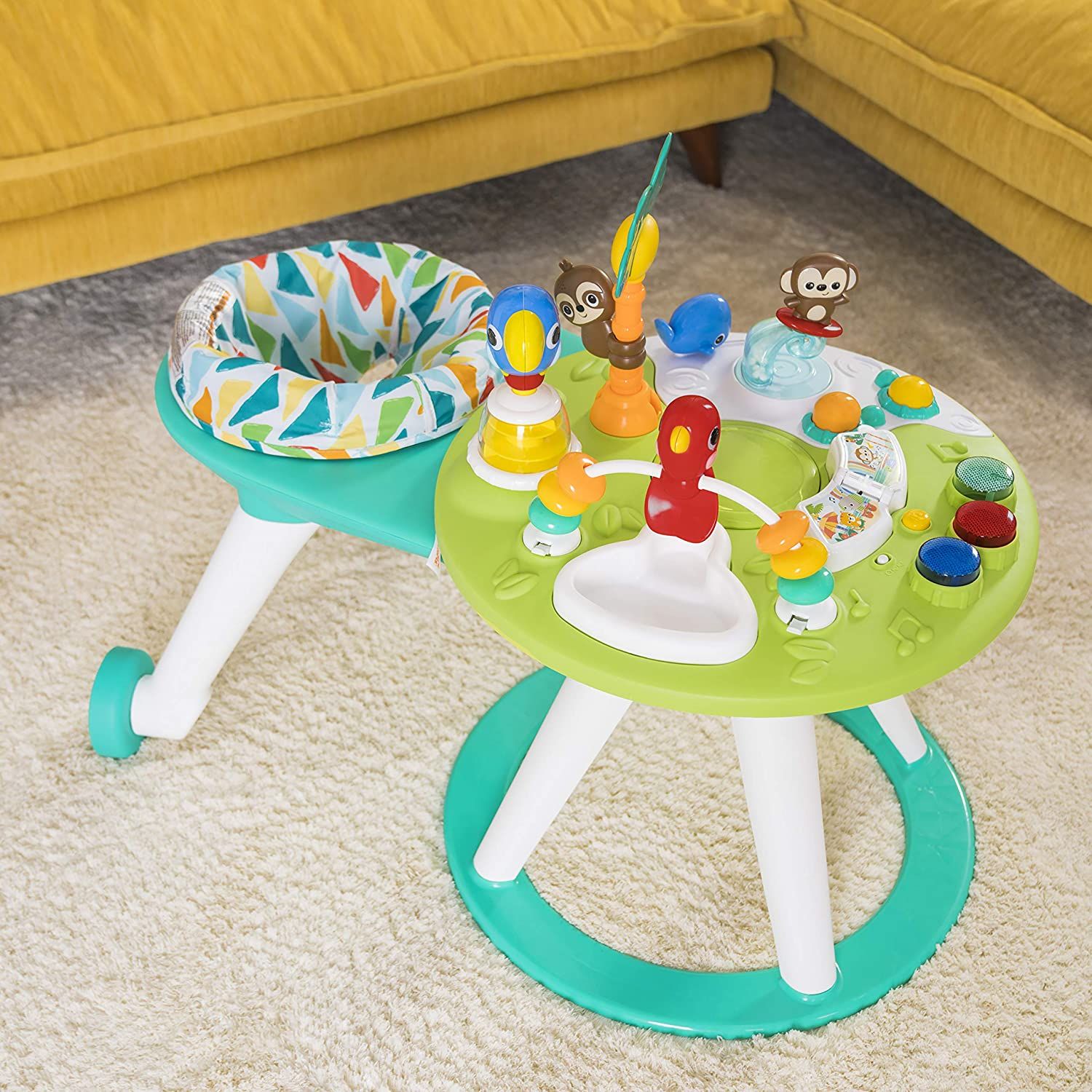  Xe tập đi Bright Starts Around We Go 2-in-1 Walk-Around Activity Center & Table, Tropic Cool 