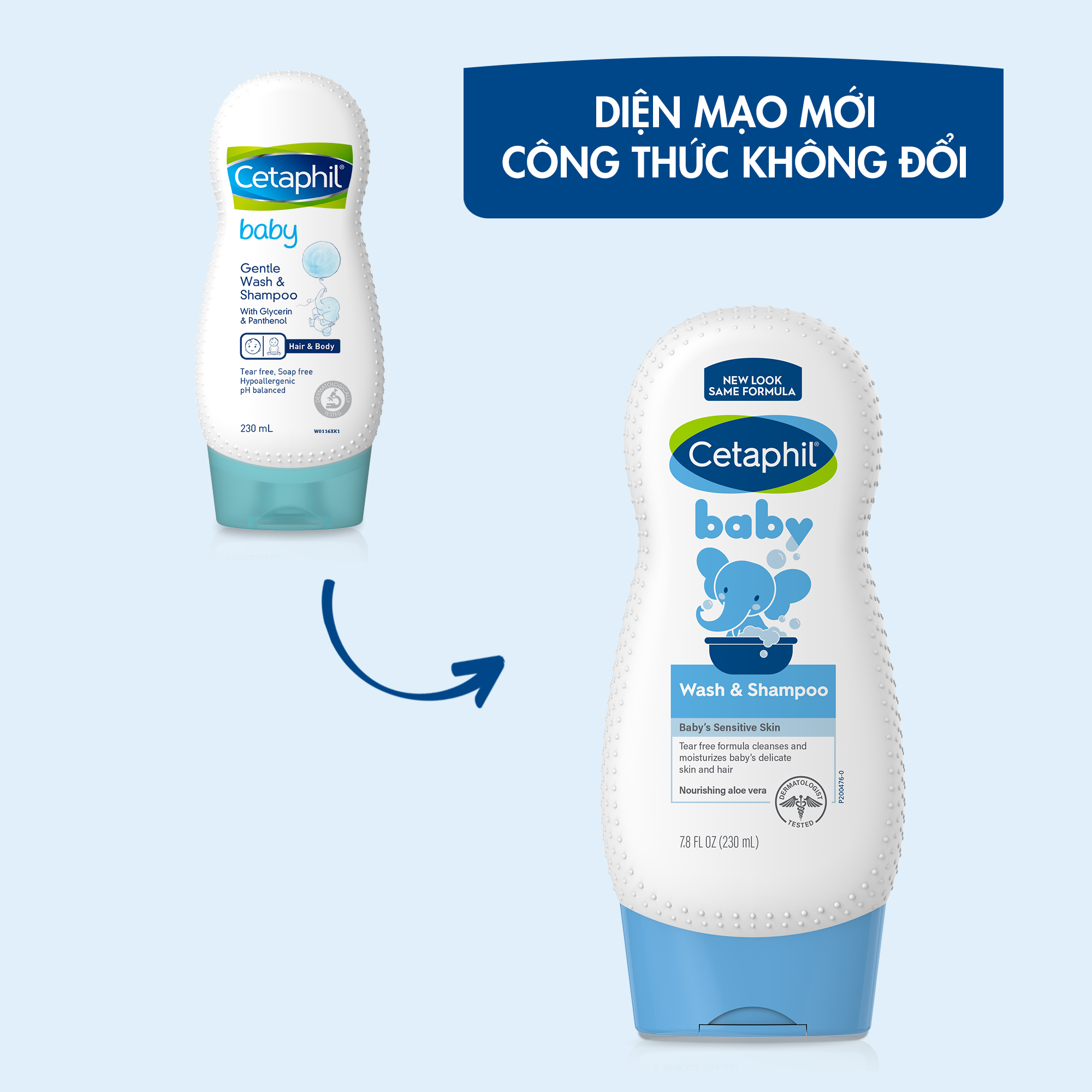  Sữa tắm gội dịu nhẹ cho bé Cetaphil Baby Wash & Shampoo 230ml 
