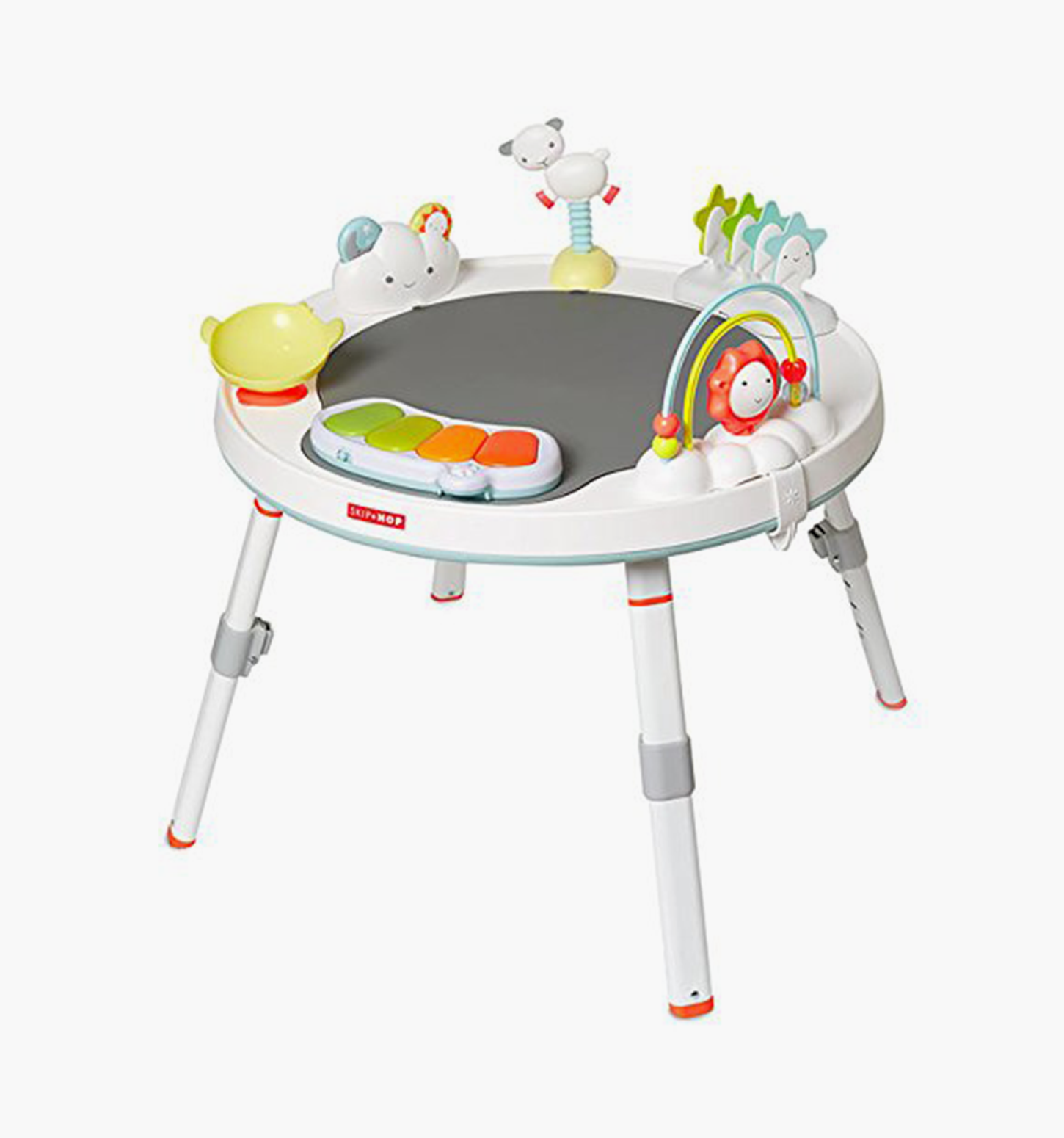  Ghế nhún Skip Hop Baby Activity Center: Interactive Play Center with 3-Stage Grow-with-Me Functionality, 4M+ (Silver Lining) 