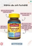  Vitamin Tổng Hợp Cho Mẹ Bầu Sau Sinh Nature Made Postnatal Vitamin + DHA 200MG, 60 Viên 
