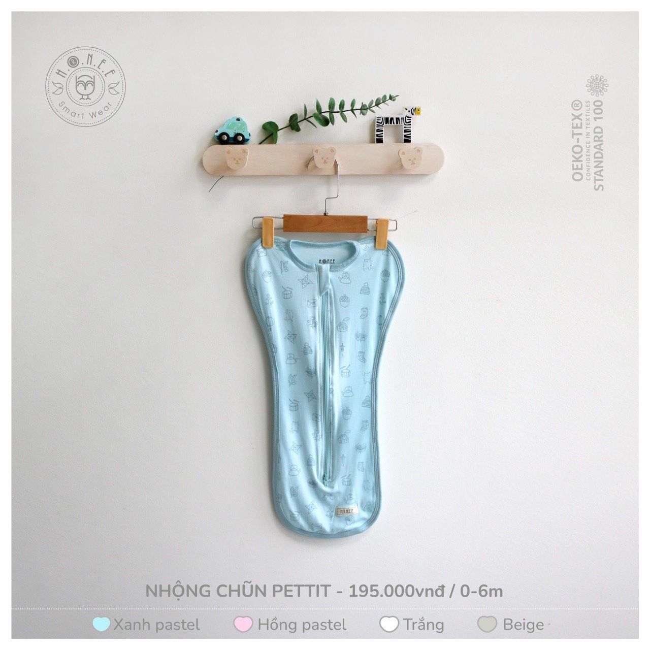  Nhộng chũn petit Hrnee - Màu Xanh Pastel 