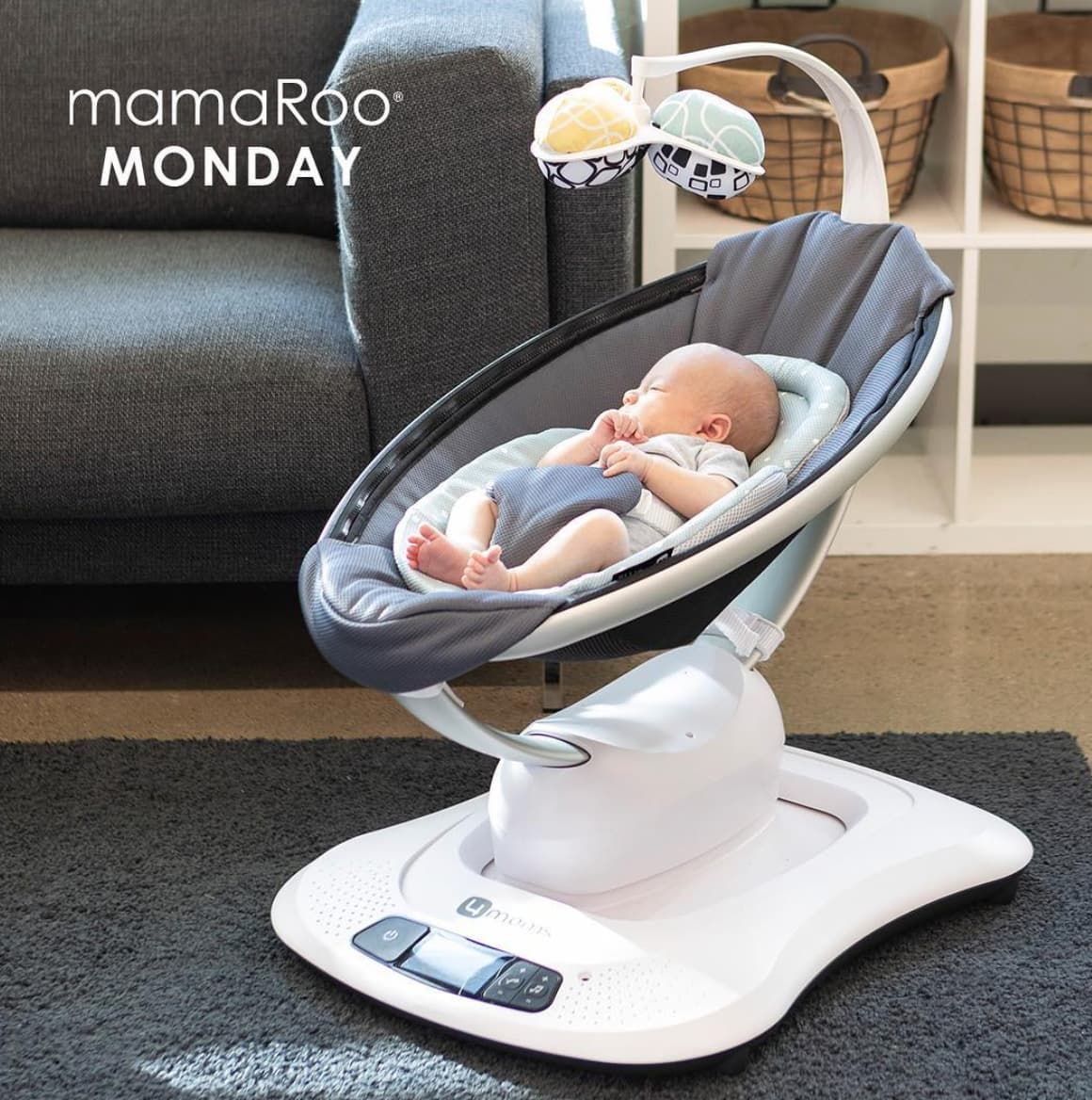  Nôi Rung 4moms Mamaroo Cool Air Mesh - Dark Grey 