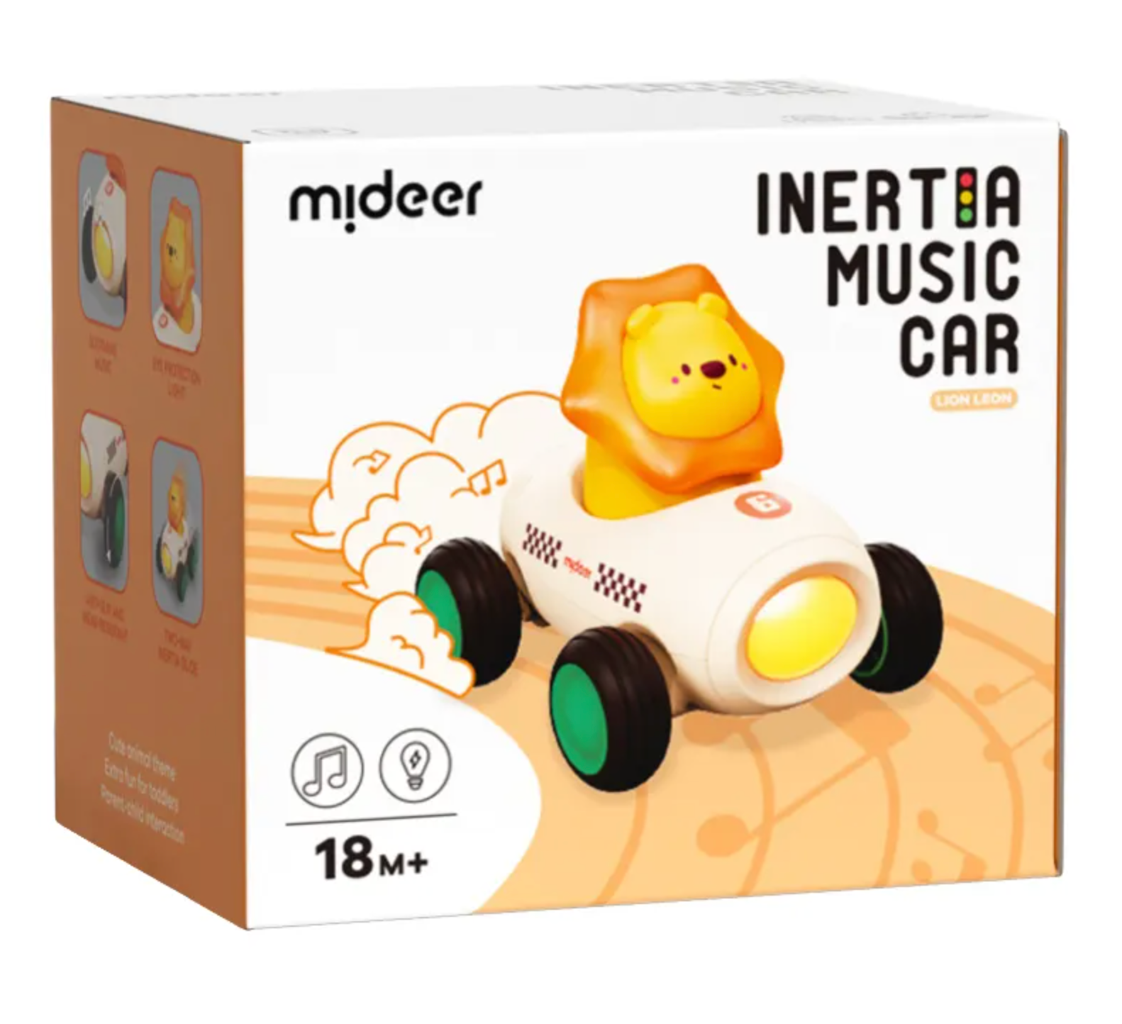  Đồ Chơi Xe Chạy Trớn Có Nhạc Mideer Inertia Music Car: Lion Leon 