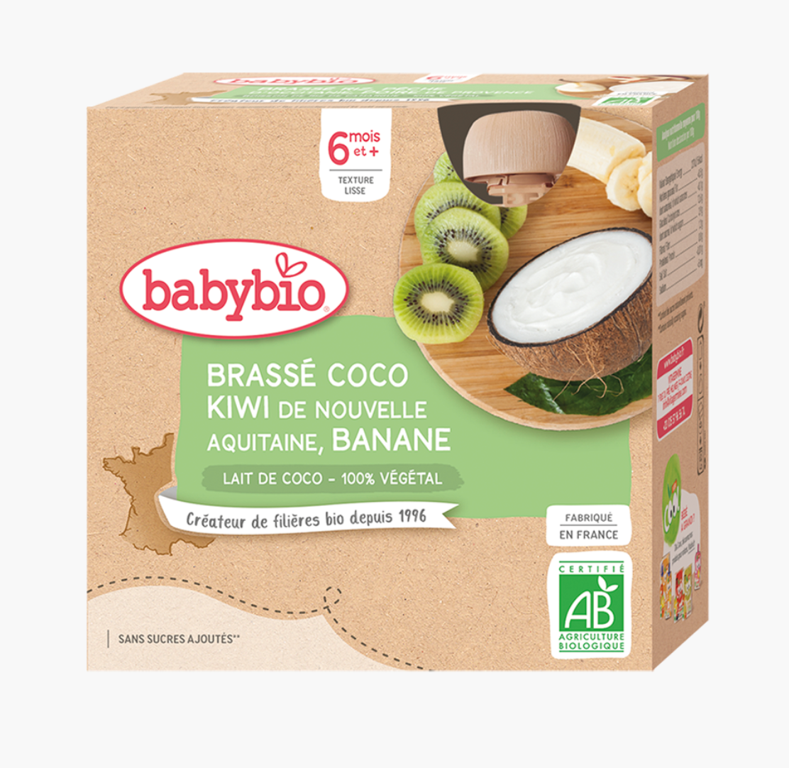  Sữa chua hữu cơ cho bé từ 6 tháng BabyBio - Vị Dừa, Chuối, Kiwi (85g) 