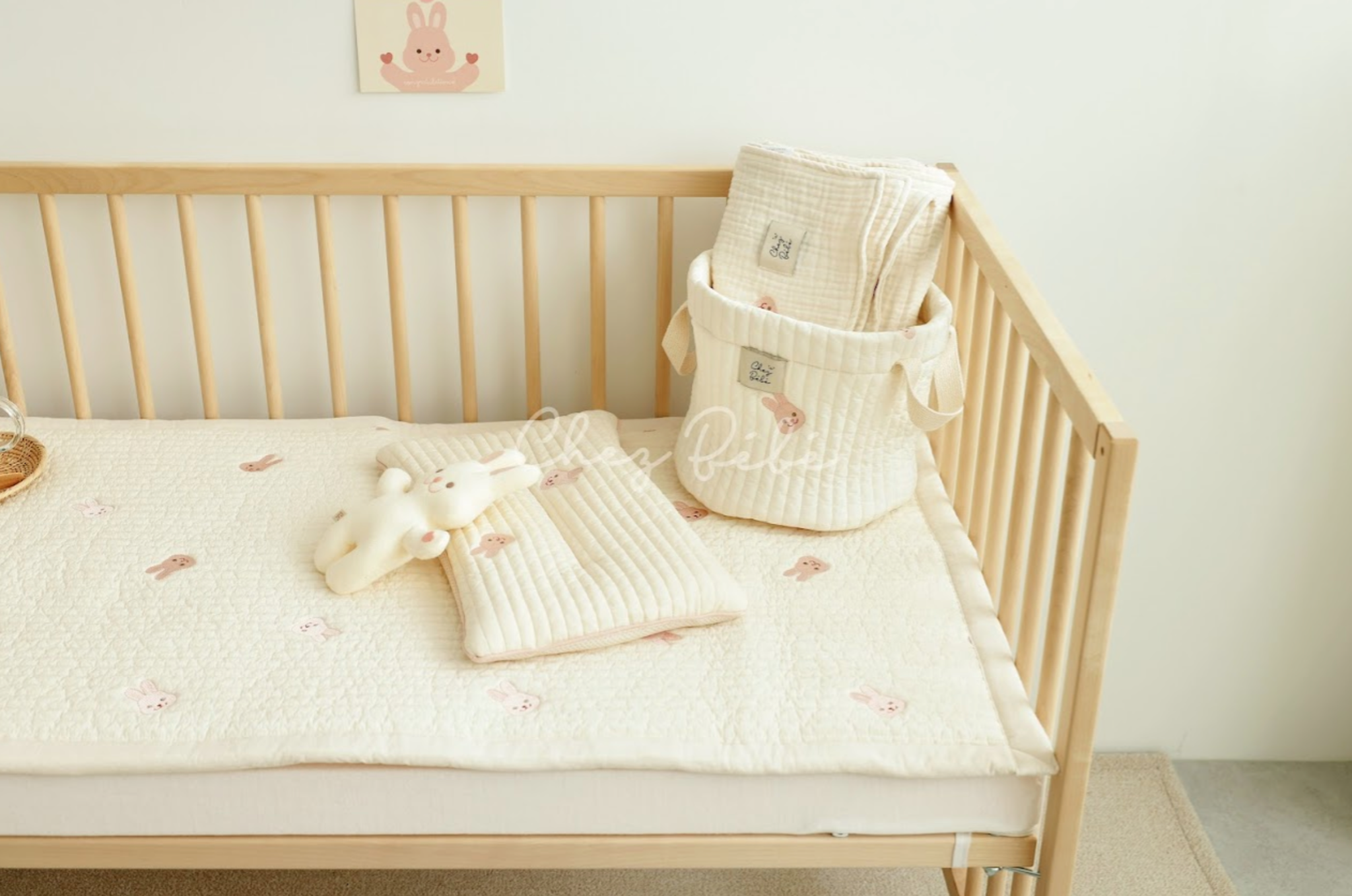  Thảm Cotton Thêu Thỏ Chez Bébé 