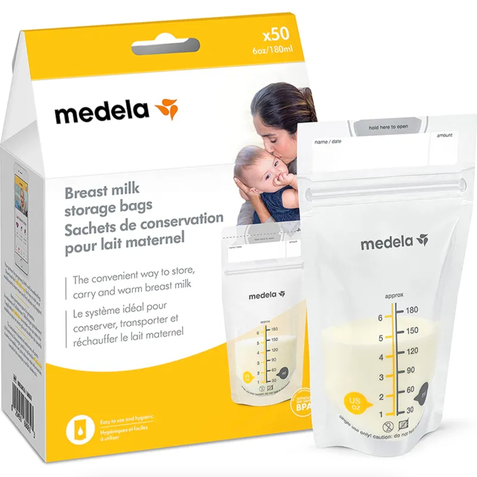  Túi trữ sữa Medela Breast Milk Storage Bags dung tích 180ml (50 túi) 