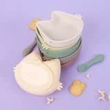  Bát Ăn Dặm Silicone Mèo Moa Đế Hít Modui 