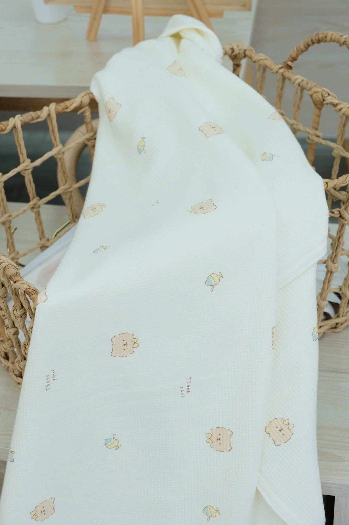  Chăn Vải Tổ Ong Cho Bé Từ Sơ Sinh HV Bedding (90x130 cm) 