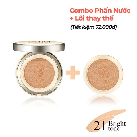  C'Choi - Combo Phấn Nước + Lõi Herbal DD Cushion 15g x 2, SPF 50 - No.21 - Bright Tone 