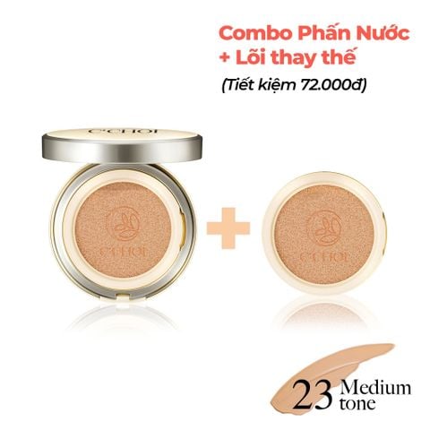  C'Choi - Combo Phấn Nước + Lõi Herbal DD Cushion 15g x 2, SPF 50 - No.23 - Medium Tone 