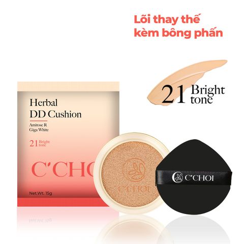  Lõi Phấn Nước C'Choi Herbal DD Cushion 15g, SPF 50 - No.21 - Bright Tone 