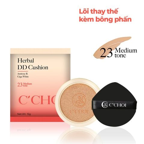  Lõi Phấn Nước C'Choi Herbal DD Cushion 15g, SPF 50 - No.23 - Medium tone 