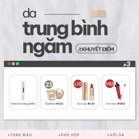 Bộ Trang điểm cho da trung bình ít khuyết điểm