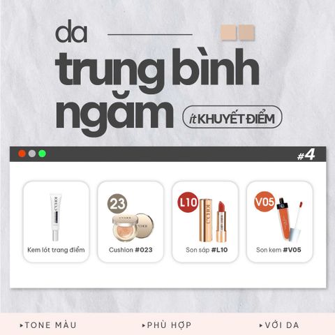 Bộ Trang điểm cho da trung bình ít khuyết điểm