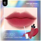 Son Kem Nhung Hồng Nho Lạnh - V10 Crimson Grape - C'Choi Velvet & Matte Lip Cream