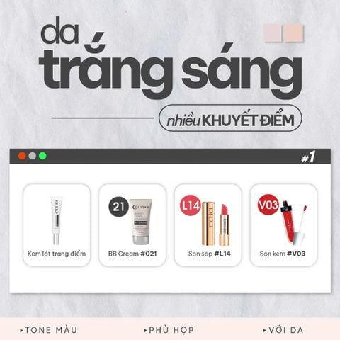 Bộ Trang điểm cho da sáng có khuyết điểm