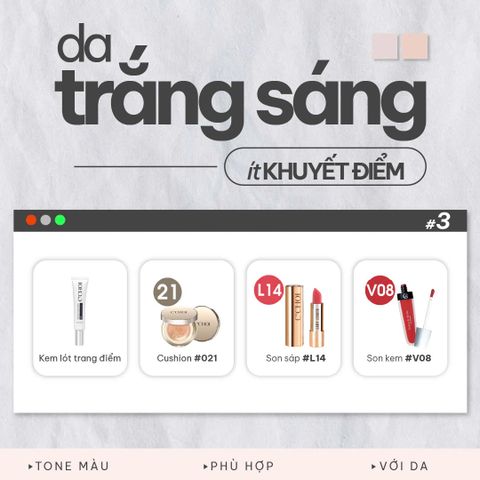 Bộ Trang điểm cho da sáng ít khuyết điểm