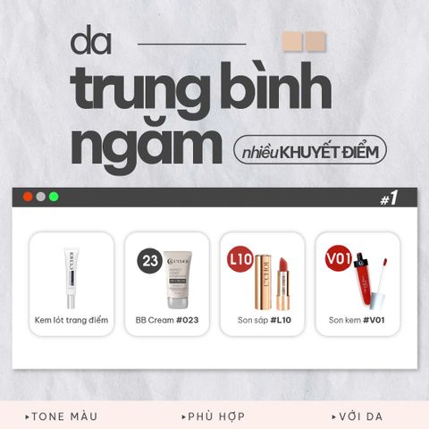 Bộ Trang điểm cho da trung bình có khuyết điểm