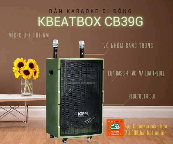 DÀN KARAOKE DI ĐỘNG KBEATBOX CB39G