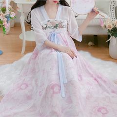 Đầm hanfu voan tơ hoa 2