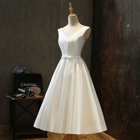 Satin White Dress