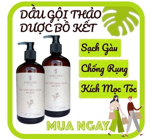 Dầu Gội Thảo Dược Bồ Kết : Mềm mượt, trị gàu, giảm rụng tóc, kích thích mọc tóc