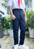  Quần tây học sinh nam xanh đen quai rẽ thun tăng đơ big size - TDP031 