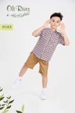  Bộ áo kẻ ô phối quần nâu bé trai oli river H183-1 - OBT063 