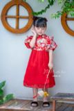  Váy đầm bé gái J6888 hoa đỏ may mắn - GDZ025 