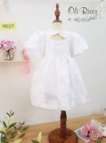  Váy đầm bé gái trắng xù phối tay bồng oli river H027-2 - ODZ226 
