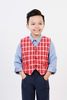 Bộ vest gile bé trai, Áo gile caro đỏ trắng bé trai