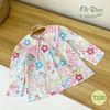 Đồ bộ be gái de thương, Bộ bé gái dài tay hoa đỏ oli river T330-2