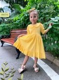 Váy đầm bé gái màu vàng hạt phối tay chun bé gái oli river  H070 - ODZ355 
