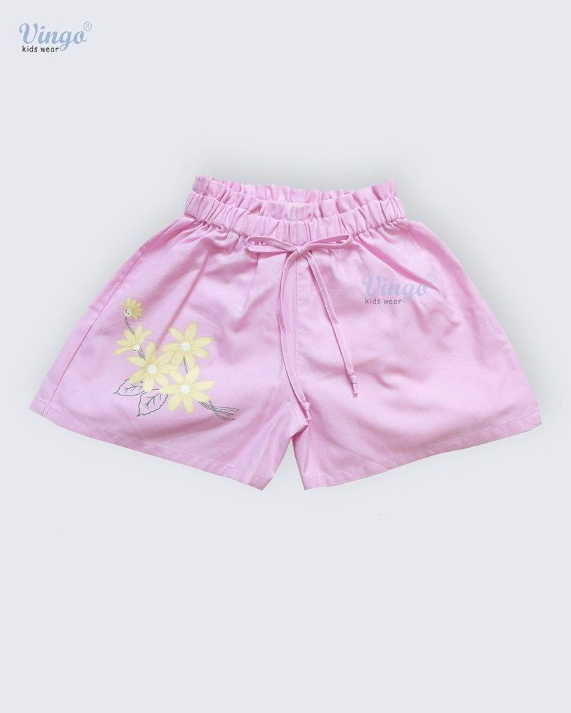  Quần short bé gái thêu hoa màu hồng vingo - 19M19 - VIG014 