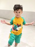  Đồ bộ thun cá mập cho bé trai màu vàng BTR137 - TBZ014 