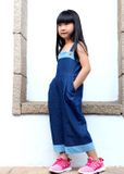  Jumpsuit denim bé gái xanh đậm - LQG006 