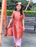  Bộ áo dài bé gái gấm rồng đỏ may mắn - GAD025 