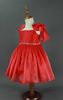 Đầm trẻ em cao cấp, Đầm công chúa tơ gân màu đỏ - MS205