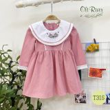  Đầm bé gái màu hồng xinh xắn oli river T315-2 - ODZ098 