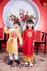  Bộ áo dài bé gái áo đổ phối quần vàng N213 - OAD048 