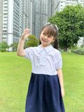  Đầm học sinh nữ cổ sơ mi xẻ bèo - GDP056 