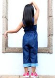  Jumpsuit denim bé gái xanh đậm - LQG006 