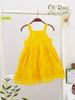 Váy màu vàng thêu chân hai dây bé gái H154