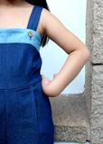  Jumpsuit denim bé gái xanh đậm - LQG006 