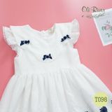  Đầm trắng chân thêu nổi oli river T098 - ODZ050 