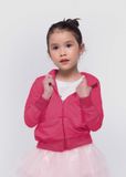  Áo khoác thun có nón hồng bé gái - AKG014 