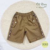  Bộ áo kẻ ô phối quần nâu bé trai oli river H183-1 - OBT063 