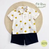  Đồ bộ bé trai con hổ phối quần đen oli river H270-7 - OBT074 